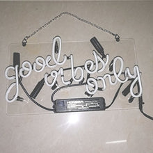 Load image into Gallery viewer, LiQi &#39; Good Vibes ONLY&#39; Real Glass Handmade Neon Wall Signs for Room Decor Home Bedroom Girls Pub Hotel Beach Cocktail Recreational Game Room ?14&quot; x 8&quot;,RED?
