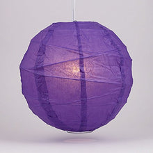 Load image into Gallery viewer, Luna Bazaar Premium Paper Lantern Lamp Shade (14-Inch, Free-Style Ribbed, Plum Purple) - Chinese/Japanese Hanging Decoration - for Parties, Weddings, and Homes
