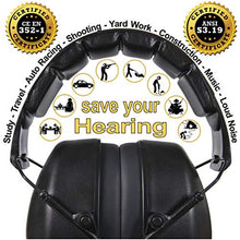 Load image into Gallery viewer, ClearArmor 141001 Shooters Hearing Protection Safety Ear Muffs Folding-Padded Head Band Ear Cups, Black
