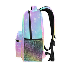 Load image into Gallery viewer, TropicalLife Rainbow Glitter Pattern Backpacks Bookbag Shoulder Backpack Hiking Travel Daypack Casual Bags
