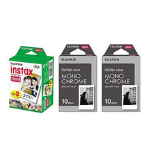 Load image into Gallery viewer, Fujifilm Instax Mini Instant Film 3-PACK BUNDLE SET , Twin Pack ( 20 ) + 2-SET Monochrome ( 20 ) for Mini 90 8 70 7s 50s 25 300 Camera SP-1 Printer
