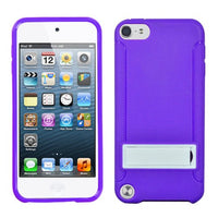 Solid White/Solid Purple (with Stand) Gummy Cover for Apple iPod Touch (5th Generation) Apple iPod Touch (6th Generation) Apple The New iPod Touch