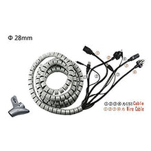 Load image into Gallery viewer, Aexit 30mm Flexible Electric Motors Spiral Tube Cable Wire Wrap Computer Manage Cord Gray 3 Meters Fan Motors w Clip
