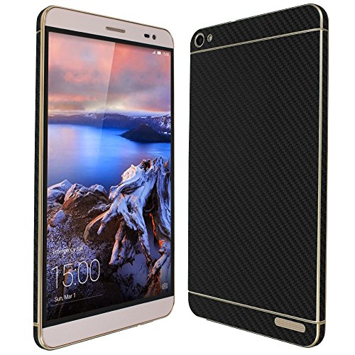 Skinomi Black Carbon Fiber Full Body Skin Compatible with Huawei Mediapad X2 (Full Coverage) TechSkin with Anti-Bubble Clear Film Screen Protector