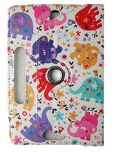 Load image into Gallery viewer, Sweet Tech Kiano SlimTab 8 Multi Elephant Universal 360 Degree Rotating Wallet Case Cover Folio with Card Slots (7-8 inch)
