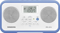 Sangean PR-D19BU FM Stereo/AM Digital Tuning Portable Radio with Protective Bumper (White/Blue)