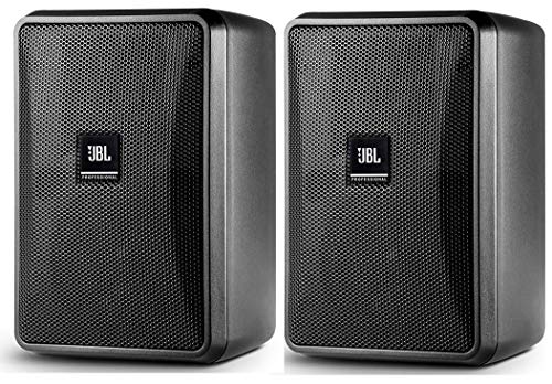 JBL Professional Control 23-1 Ultra-Compact 8-Ohm Indoor/Outdoor Background/Foreground Speaker, Black, Sold as Pair (CONTROL 23-1L)