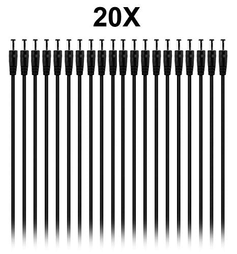 20 Pack DC 2.1mm x 5.5mm Male Barrel Plug with 4ft Ultra Flexible 0.12