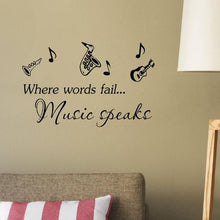 Load image into Gallery viewer, #2 Where words fail... Music speaks Vinyl Decal Matte Black Decor Decal Skin Sticker Laptop
