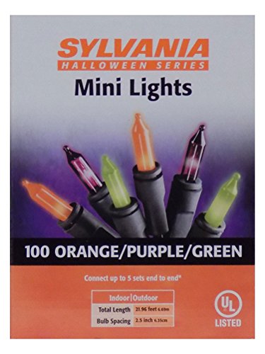 Sylvania Halloween Series Indoor/Outdoor Mini Lights - 100 Orange/Purple/Green