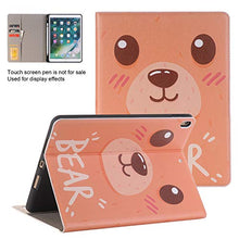 Load image into Gallery viewer, UUcovers iPad Pro 10.5 Case, Lightweight Auto Wake/Sleep PU Leather Folio Stand Smart Wallet Case with Card Slot/Pen Holder for Apple iPad Pro 10.5 2017-Bear
