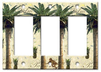 Art Plates - Palm Tree Switch Plate - Triple Rocker