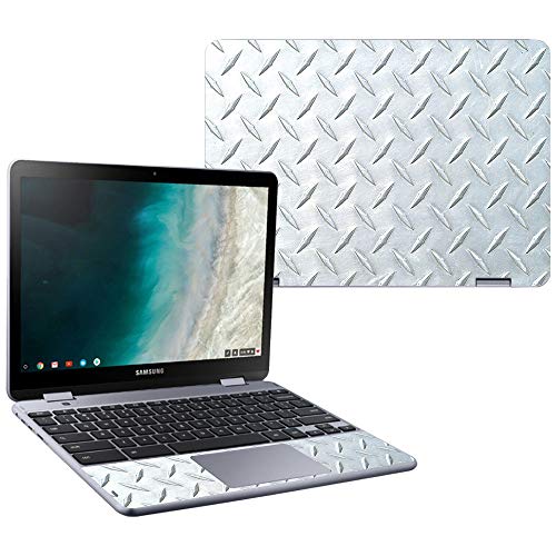 MightySkins Skin Compatible with Samsung Chromebook Plus LTE (2018) - Diamond Plate | Protective, Durable, and Unique Vinyl wrap Cover | Easy to Apply, Remove, and Change Styles | Made in The USA