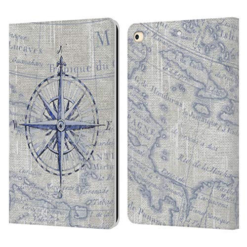 Head Case Designs Officially Licensed Paul Brent Vintage Compass Nautical Leather Book Wallet Case Cover Compatible with Apple iPad 9.7 2017 / iPad 9.7 2018