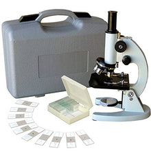 Load image into Gallery viewer, AmScope M60A-ABS-PS25 Beginner Microscope Kit, Mirror Illumination, WF10x and WF16x Eyepieces, 40x-640x Magnification, Includes Case and Set of 25 Prepared Slides
