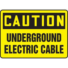 Load image into Gallery viewer, Accuform MELC614VS, 10&quot; x 14&quot; Adhesive Vinyl Sign:&quot;Underground Electric Cable&quot;, Pack of 15 pcs
