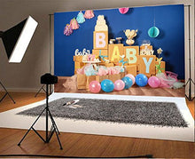 Load image into Gallery viewer, Leowefowa 10X8FT Baby Shower Birthday Party Decoration Backdrop Paper Flowers Balloons Wood Floor Cake Smash Backdrops for Photography Boys Girls Happy Birthday Vinyl Photo Background Studio Props
