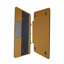 Load image into Gallery viewer, Skinomi Gold Carbon Fiber Full Body Skin Compatible with Asus Transformer Book T100HA (Keyboard Only)(Full Coverage) TechSkin Anti-Bubble Film
