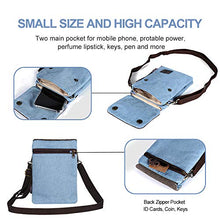 Load image into Gallery viewer, BECPLT Canvas Small Cute Crossbody Cell Phone Purse Wallet Bag with Shoulder Strap for iPhone X,iPhone 8 Plus,iPhone 6 6s 7 Plus, Samsung Galaxy S7 Edge S8 Edge (Fits with OtterBox Case)-Blue
