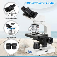 Load image into Gallery viewer, OMAX 40X-2000X Binocular Compound LED Microscope+Blank Slides &amp; Covers+Lens Cleaning Paper
