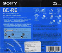 Load image into Gallery viewer, Sony BD-RE Rewritable Single Layer Disc - 25gb, 2X

