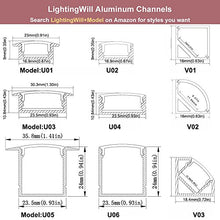 Load image into Gallery viewer, LED Aluminum Channel with Clear Cover, LightingWill 10 Pack 3.3Ft/1M U Shape Flush Mount (Section Size:0.95&quot; x 1.42&quot;) Anodized Black Channel System for &lt;20mm LED Strip Lights with Caps+Clips U05
