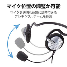 Load image into Gallery viewer, ELECOM Headset microphone ears neck band 4-pole pin jack endurance code 1.8m HS-NB05TSV
