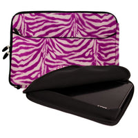 Vangoddy Magenta Zebra Print Fur Sleeve Cover Polyester Fur Design Cover Sleeve Carrying Case with Front Accessory Pocket, Fits Anywhere, for Asus ASUSPRO Business Advanced B53V 15.6 inch Laptop