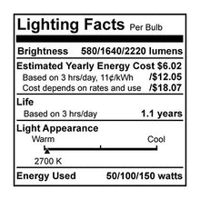 Load image into Gallery viewer, Bulbrite 50/150 3-Way Incandescent Standard A21, Medium Base, Soft White
