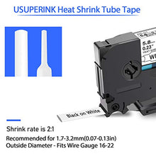 Load image into Gallery viewer, USUPERINK 3 Pack Compatible for Brother HSe-211 HSe211 HS-211 HS211 Black on White Heat Shrink Tube Label Tape use in PT-D400 PT-D450 PT-E300 PT-E500 PT-P750WVP Printer (0.23&#39;&#39;x 4.92ft, 5.8mm x 1.5m)
