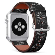 Load image into Gallery viewer, S-Type iWatch Leather Strap Printing Wristbands for Apple Watch 4/3/2/1 Sport Series (42mm) - Funny Cat Reading a Magic Book
