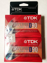Load image into Gallery viewer, Tdk D90 4 Pack Superior Normal Bias Cassette Tape Japan
