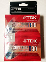 Tdk D90 4 Pack Superior Normal Bias Cassette Tape Japan