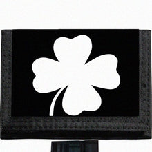 Load image into Gallery viewer, 4 leaf clover four Black TriFold Nylon Wallet Great Gift Idea
