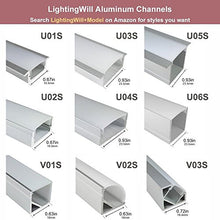 Load image into Gallery viewer, LightingWill 5-Pack 3.3ft/1M 9x23mm Silver U-Shape Internal Width 12mm LED Aluminum Channel System with Cover, End Caps and Mounting Clips Aluminum Extrusion for LED Strip Light Installations-U01S5
