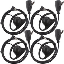 Load image into Gallery viewer, Tenq D Shape Earpiece Headset PTT for Motorola Talkabout Cobra Two Way Radio Walkie Talkie 1pin(Pack of 4)
