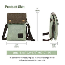 Load image into Gallery viewer, BECPLT Canvas Small Cute Crossbody Women Cell Phone Purse Wallet Bag with Shoulder Strap for iPhone 11 iPhone 6s 7 Plus 8 Plus iPhone XS MAX,Galaxy Note 9 S7 S10 Plus (Fits with OtterBox Case)-Green
