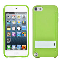 Load image into Gallery viewer, Solid White/Solid Green (with Stand) Gummy Cover for Apple iPod Touch (5th Generation) Apple iPod Touch (6th Generation) Apple The New iPod Touch
