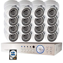 Load image into Gallery viewer, Evertech 16 Channel Security Surveillance System w/ 2TB HDD 1080p Indoor/Outdoor Fixed Lens Dome Security Cameras
