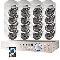 Evertech 16 Channel Security Surveillance System w/ 2TB HDD 1080p Indoor/Outdoor Fixed Lens Dome Security Cameras