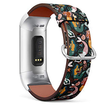 Load image into Gallery viewer, Replacement Leather Strap Printing Wristbands Compatible with Fitbit Charge 3 / Charge 3 SE - Lovely Undersea Mermaid
