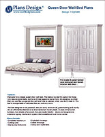 Build queen Murphy bed with pre-made interior panel 4-panel door style, woodwoking plans- Design 1QDWB