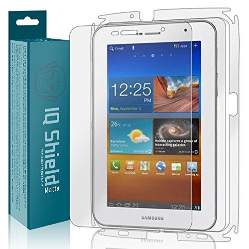 IQ Shield Matte Full Body Skin Compatible with Samsung Galaxy Tab 7.0 Plus + Anti-Glare (Full Coverage) Screen Protector and Anti-Bubble Film