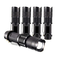 BESTSUN 5 Pack Tactical Mini LED Flashlight Ultra Bright 300 Lumens Q5 LED Handheld Flashlights Water Resistant Adjustable Focus Small Torch Light for Kids Child Camping Cycling Hiking Emergency