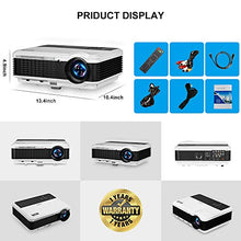 Load image into Gallery viewer, LCD Smart Bluetooth WiFi Projector 1080P Native 8000Lumen, LED Home Projector with Android utdoor Indoor Room Movie Night, Built-in Netflix Wireless Projector for Phones Sync, TV Stick, USB HDMI
