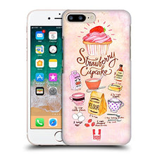 Load image into Gallery viewer, Head Case Designs Strawberry Cupcake Illustrated Recipes Hard Back Case Compatible with Apple iPhone 7 Plus/iPhone 8 Plus
