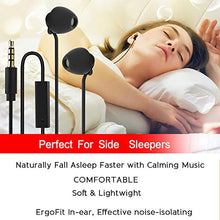 Load image into Gallery viewer, Ururtm Sleeping Headphones Earphones, Soft Comfortable Silicone Noise Isolating Earbuds with Mic Earplugs for Nighttime, Insomnia, Travel, Sport, Meditation &amp; Relaxation (Black)
