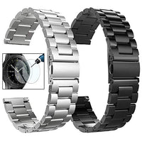 KOREDA Compatible with Samsung Galaxy Watch 42mm/Galaxy Watch 4/Galaxy Watch 4 Classic/Watch 3 41mm Bands Sets, 20mm Stainless Steel Metal Band Replacement for Galaxy Watch Active 2 40mm 44mm
