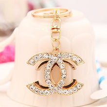Load image into Gallery viewer, Auto Double C diamond Car Keychain South Korea imported bags buckle
