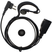 Rukey 2 Pin G Shape Ear Hook Earpiece Headset Earphone with PTT Key for Walkie Talkie Motorola Radio GP300 GP68 GP2000 GP88 GP3188 CP040 CPA6 CPA10 CPA12